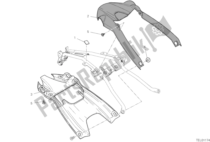 All parts for the Rear Mudguard of the Ducati Scrambler 1100 Special 2018